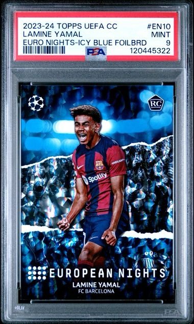 2023-24 TOPPS UEFA CLUB COMPETITIONS EUROPEAN NIGHTS #EN10 LAMINE YAMAL EURO NIGHTS-ICY BLUE FOILBRD